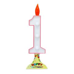 Pilli Led Rakam MuM Çok Renkli Işık 19,00 cm x 6,50 cm, Pembe - 1