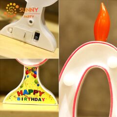 Pilli Led Rakam MuM Çok Renkli Işık 19,00 cm x 6,50 cm, Pembe - 1