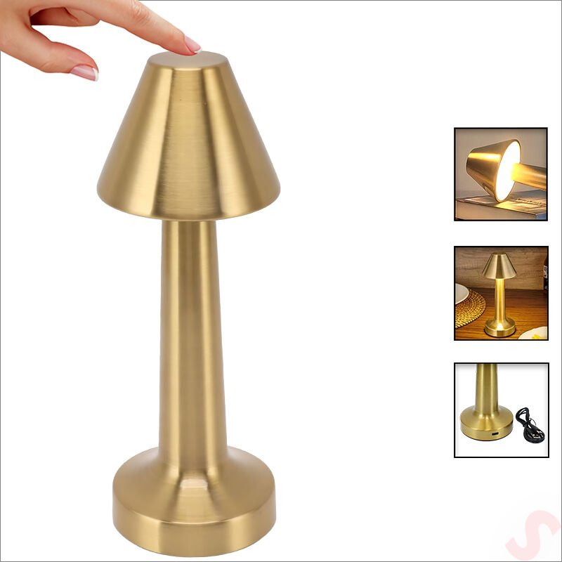 Şarjlı Dokunmatik Ayarlanabilir Renk Tonlu LED Masa Lambası - 23cm