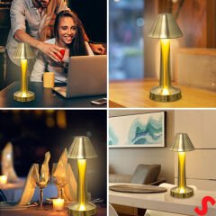 Şarjlı Dokunmatik Ayarlanabilir Renk Tonlu LED Masa Lambası - 23cm