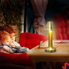 Şarjlı Dokunmatik Ayarlanabilir Renk Tonlu LED Masa Lambası - 23cm