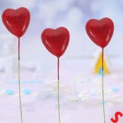 Minyatür Kalp Çubuk, 3 cm x 5 cm - 10 Adet