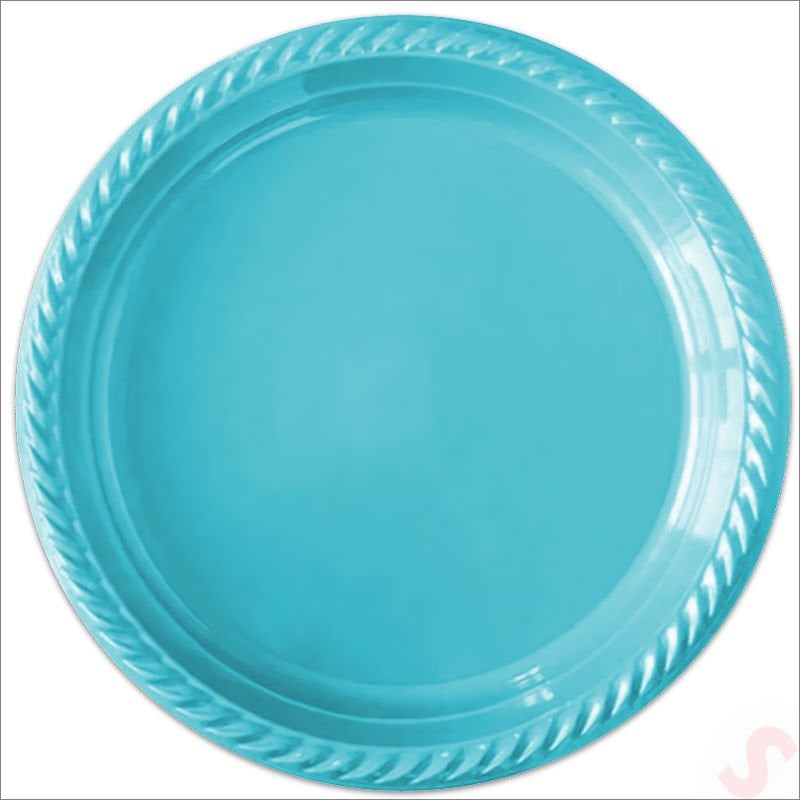 Plastik Tabak, 22cm x 24 Adet - Mavi