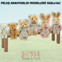 Peluş Kıyafetli Ayıcık Anahtarlık, 12,5 x 8,5 cm - Erkek Model