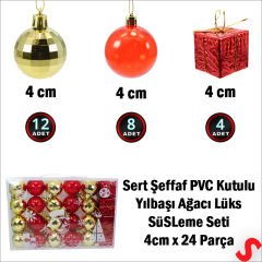 Yılbaşı Ağacı Lüks SüSLeme Seti, 4cm x 24 Parça