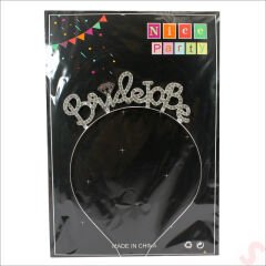 Kristal Parlak Taşlı, Metal Bride To Be Taç - Gümüş