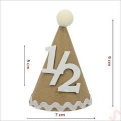 1/2 Yarım Yaş Kraft Karton Ponponlu Külah Şapka
