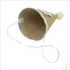 1/2 Yarım Yaş Kraft Karton Ponponlu Külah Şapka