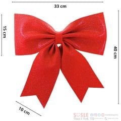 Simli Eva Fiyonk, 40 cm x 33 cm - Kırmızı