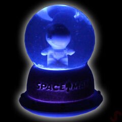 Uçuşan Yıldızlı,7,5cm x 4,5cm Led Işıklı Astronot Küre - Lila