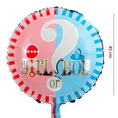 Girl or Boy Folyo Balon, 45 cm