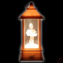 Uçuşan Simli,12,5cm x 5cm Led Işıklı Balerin Fener Küre - A