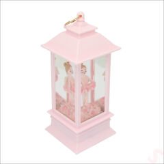 Uçuşan Simli,12,5cm x 5cm Led Işıklı Balerin Fener Küre - B