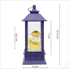 Uçuşan Simli,12,5cm x 5cm Led Işıklı Astronot Fener Küre - B