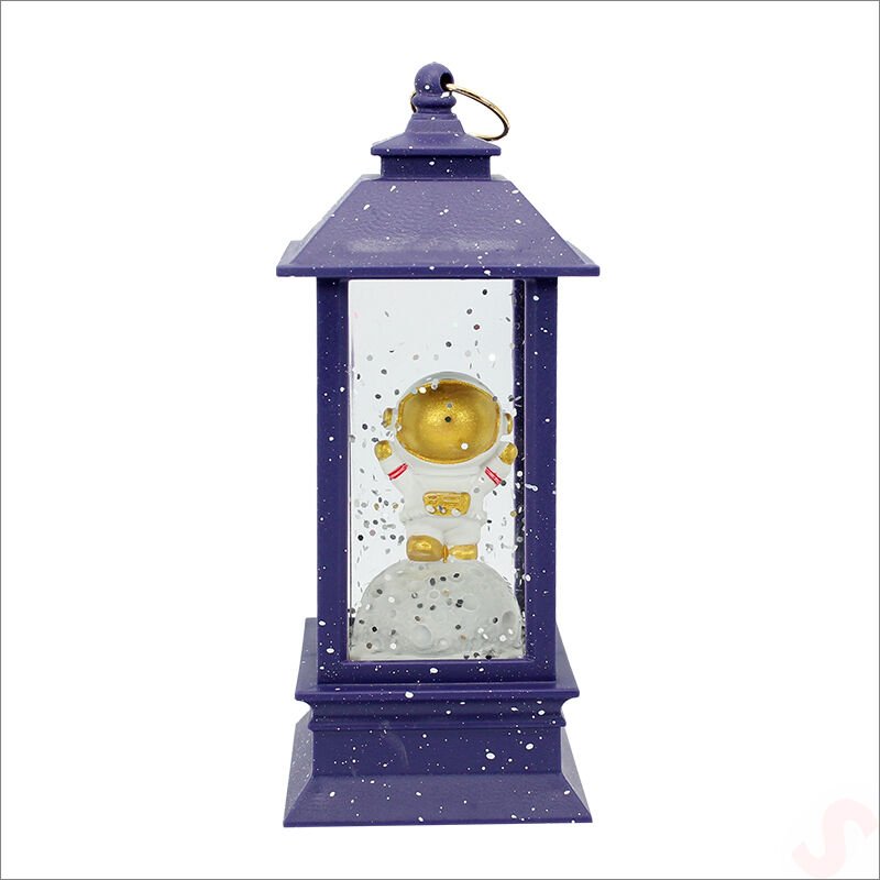 Uçuşan Simli,12,5cm x 5cm Led Işıklı Astronot Fener Küre - C