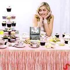 Parlak Saçaklı Işıltılı Masa Eteği 75cm x 275cm - Rose Gold