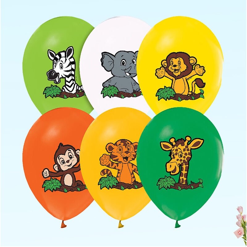 Safari Temalı 30cm Balon - 6 Adet