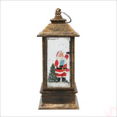 Uçuşan Simli,12,5cm x 5cm Led Işıklı Fener Küre - Noel Baba