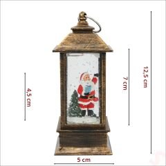 Uçuşan Simli,12,5cm x 5cm Led Işıklı Fener Küre - Noel Baba