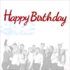 Happy Birthday Simli Folyo Karton Banner, 2 mt - Kırmızı