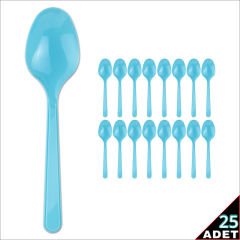 Plastik Kaşık, Mavi - 25 Adet
