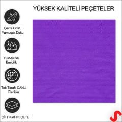 Mor Peçete - 33cm x 33cm - 20 Adet