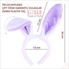 Tavşan Kulağı Pelüş Taç - Lila