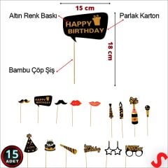 Happy Birthday Konuşma Balonu Seti, 15 Parça