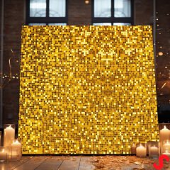 Işıltılı Pul Payetli Arka Fon Paneli, 90cm x 180cm - Altın