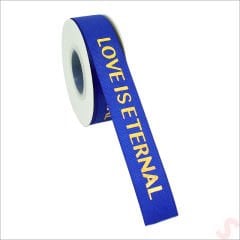 Grogren Kurdele Eternal Altın Baskılı, 2,5cm x 23mt - Koyu Mavi