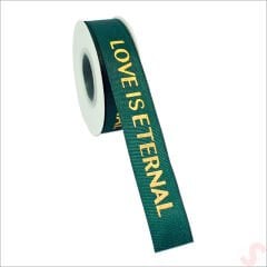 Grogren Kurdele Eternal Altın Baskılı, 2,5cm x 23mt - Yeşil