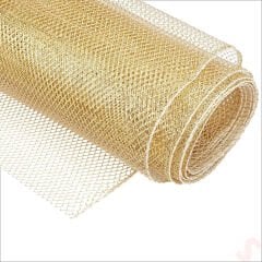 Simli Örgü File Rulo Tül, 75 cm x 7,3 mt - Altın