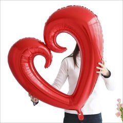 İçi Boş Kalp Folyo Balon, 100cm - Kırmızı