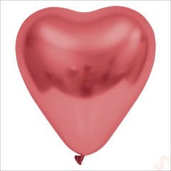 Krom Kalp Balon, Gül Kurusu - 30cm x 5 Adet