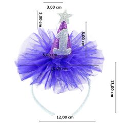 1 Yaş Doğum Günü Tacı - Mor