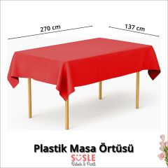 Masa Örtüsü 137cm x 270cm - Kırmızı