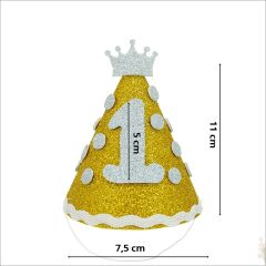 1 Yaş Simli Eva Külah Şapka - Altın