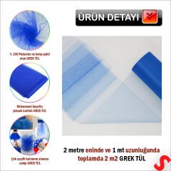 SüSLeme Tülü Grek Tül, 2 mt en x 1 mt uzunluk - Lacivert
