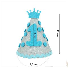 1 Yaş Simli Eva Külah Şapka - Gümüş