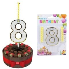 8 Rakam Şeffaf Mumluk ve 4 adet MuM