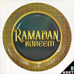 Ramadan Kareem 22 cm Karton Tabak - 8 Adet