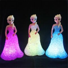 Frozen Renk Değiştiren Led Işıklı Lamba 16x9cm - Pembe,1 Adet