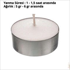 Tealight MuM, 25 Adet - Beyaz