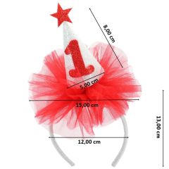 1 Yaş Doğum Günü Tacı - Kırmızı