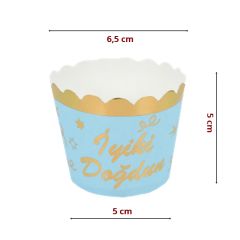CupCake KeK Kapsülü İyiki Doğdun, 12 Adet - Mavi