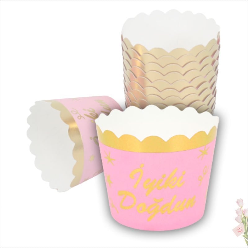 CupCake KeK Kapsülü İyiki Doğdun, 12 Adet - Pembe