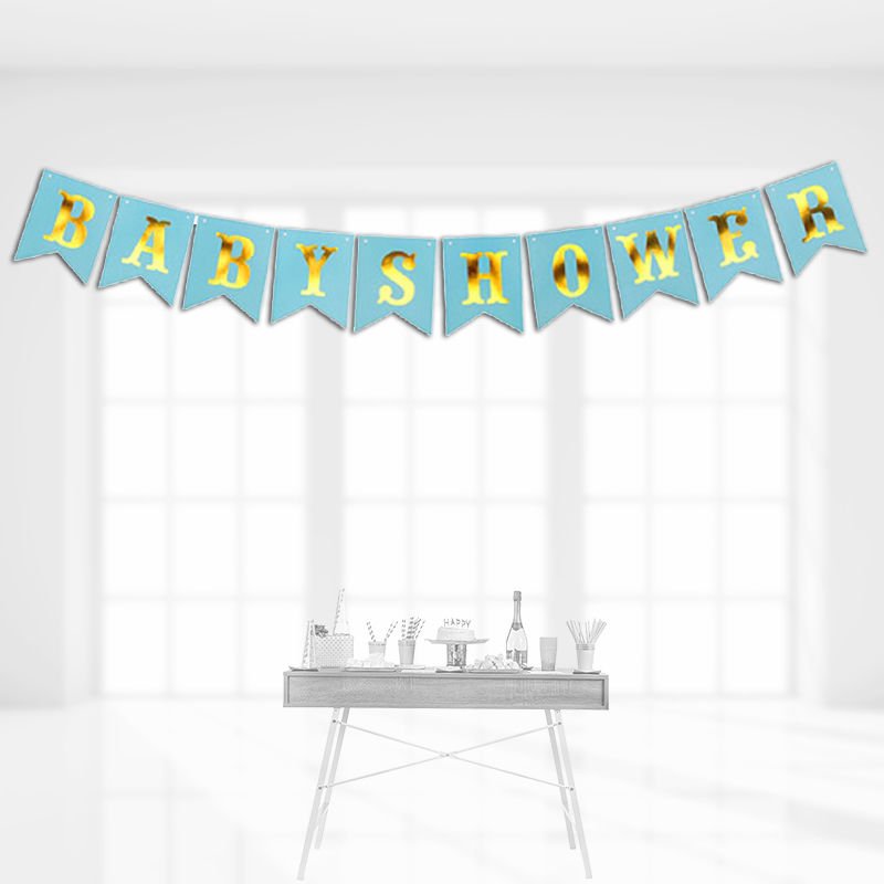 Baby Shower Karton Uzar Yazı, 3,00 mt - Mavi