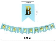 Baby Shower Karton Uzar Yazı, 3,00 mt - Mavi