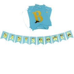 Baby Shower Karton Uzar Yazı, 3,00 mt - Mavi
