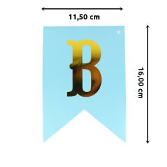 Baby Shower Karton Uzar Yazı, 3,00 mt - Mavi